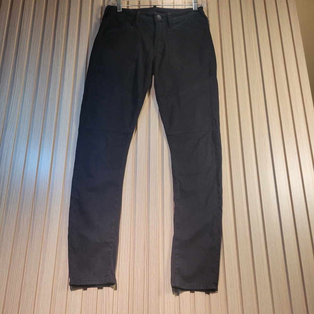 True Religion Womens Black Moto Panelled Stretch Slim Pants Size 28